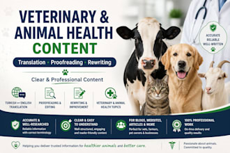 proofread and rewrite veterinary and animal health content