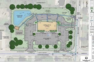 draw site plan, site grading plan, erosion control, drainage plan, utility plan
