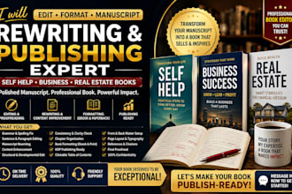 edit format manuscript rewriting self help business real estate book publishing