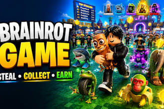 develop roblox brainrot simulator game, stealing roblox custom game systems