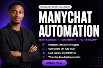 setup manychat automation instagram chatbot dm automation facebook manychat bot