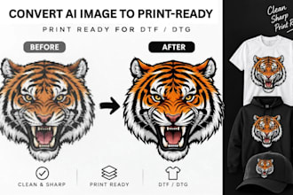 convert ai image to print ready vector file for dtf dtg artwork printing