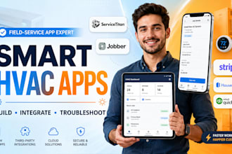 develop hvac mobile and web apps with servicetitan, jobber and stripe