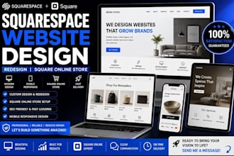 redesign squarespace website, design squarepace website, square online store seo