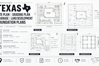 design texas site plan grading plan drainage land development foundation plans