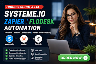 troubleshoot broken systeme io, zapier, and flodesk automation