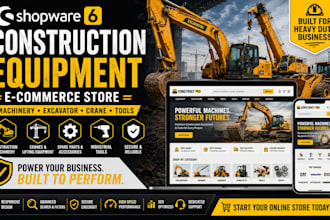 build shopware6 construction equipment machinery excavator crane tools ecommerce