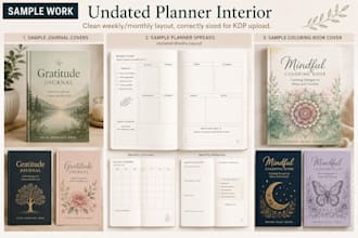 design undated planner interior layout for KDP sellers