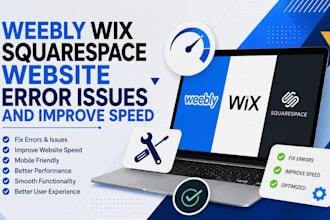 fix weebly wix squarespace website fix error issues and improve speed
