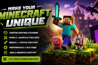 custom minecraft java or bedrock addon plugin mod minecraft gameplay reskin