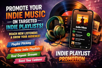 promote your indie music on targeted indie playlists and grow your audience