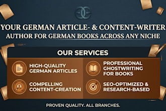 be your german article writer content writer german book on any niche