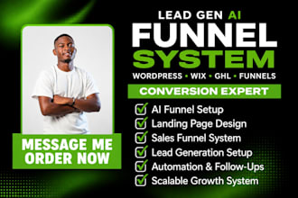 create ai website and sales funnel on wordpress, wix, ghl to generate leads