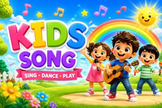 write and compose kids song, clapping thymes, baby sleep lullabies, phonics song