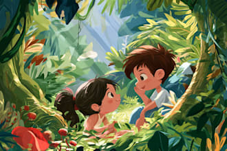 llustrate children story book illustration and children