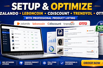 setup kaufland and zalando marketplace, optimize listings and integrate shopify
