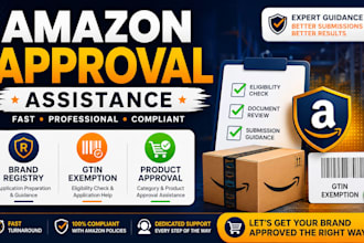 provide amazon brand registry gtin exemption product listing approval assistance