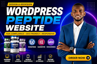 build woocomerce peptide website fda compliance research peptide website SEO