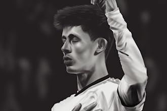draw black and white digital portrait from your photo