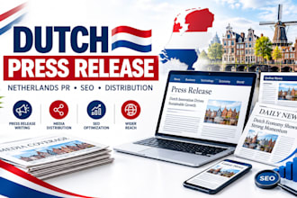write and publish a netherlands press release on top dutch news sites