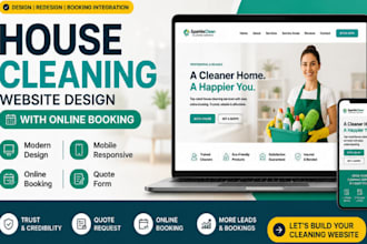 design or redesign house or residential cleaning website with online booking