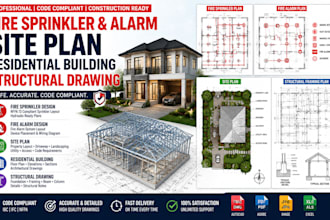 do fire sprinkler alarm site plan residential building structural drawing