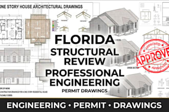 provide florida stamp and structural engineering review and permit drawings mep