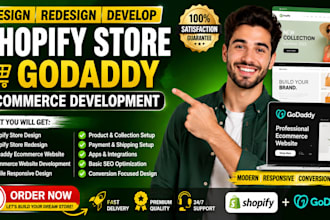 design shopify store redesign shopify store godaddy ecommerce development