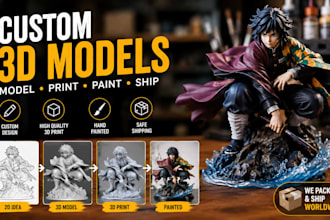 3d model,3d print, paint and ship custom 3d models