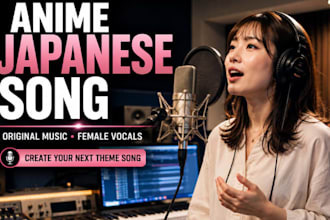 create an anime inspired japanese song with captivating female vocals