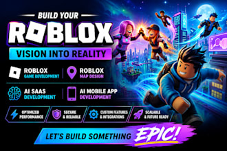 do roblox game development, roblox map, ai saas development, ai mobile app