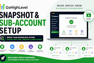 gohighlevel snapshot setup ghl sub account setup workflow automation, onboarding