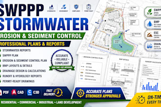 design stormwater report, swppp, erosion and sediment control plans