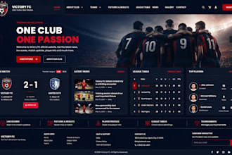 build live score website for football clubs sport leagues tournament
