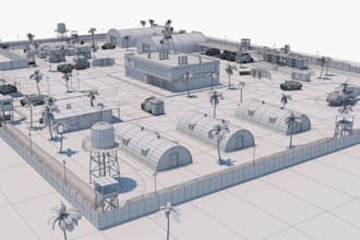 design military logistics warehouses, equipment storage systems and 3d site plan