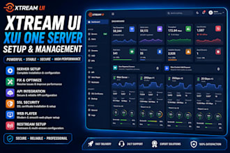 setup fix xtream ui, xui one server API, SSL, streaming, web player, restream