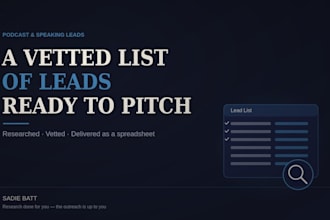 research podcast and speaking opportunity leads for you