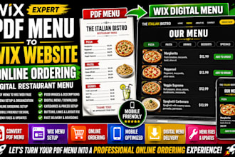 convert your wix restaurant menu PDF into an online ordering web page