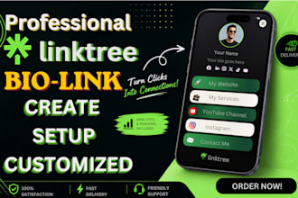 create and professionally set up your linktree bio link landing page