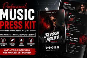 create a professional music press kit for your artist, singer, rapper or band