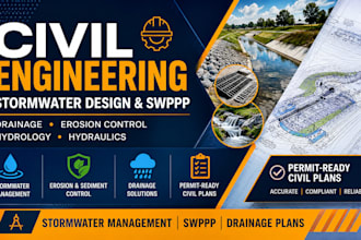 provide civil engineering stormwater design and swppp permit plans