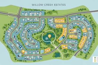draw neighborhood, subdivision maps, rv park or any vector map for real estate