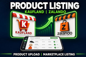 kaufland zalando product listing, product upload and marketplace listing