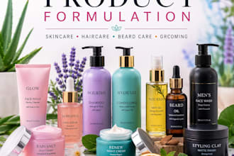 formulate natural custom skincare, haircare, beard oil and grooming products