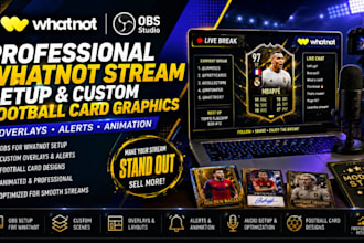 setup obs for whatnot with FIFA uefa football card overlays alerts animation