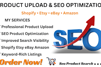 create upload shopify etsy ebay amazon SEO product listing optimization expert