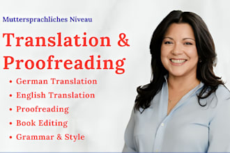 translate and proofread german text to english for spelling errors