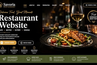 design wix restaurant website cafe bistro eatery dining food business website