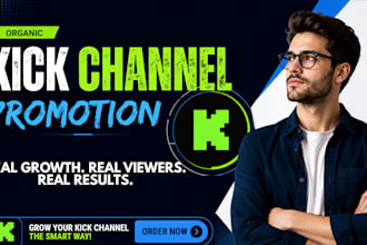 do organic twitch channel promotion, kick promotion for kick viewer