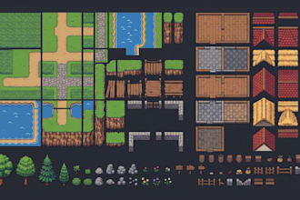 create 2d top down pixel art tileset tilemap rpg game assets environment sprite